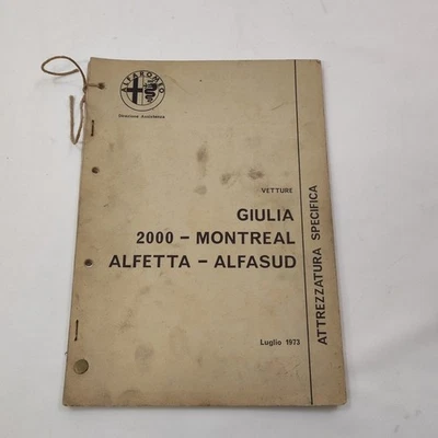 ALFA ROMEO Giulia 2000 Montreal Alfetta Alfasud Attrezzatura specifica 1973 Foto 1 de 4