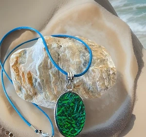 Opalite Pendant Necklace - Sterling Silver plated 925-New - Bild 1 von 4