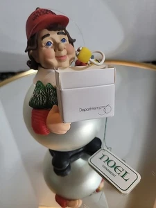 Vintage Dept 56 Village Collector Ornament Elf On Ball With Tag - Picture 1 of 7