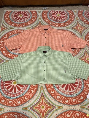 Wolverine Men’s Button Up Short Sl Shirt  Size L Orange And Green Lot Of 2 NWOT - Image 1 of 4