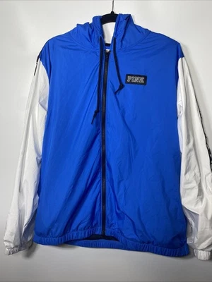 NWT Victoria's Secret PINK Colorblock Anorak Windbreaker Sz M/L Blue Black - Image 1 of 4