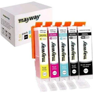 Mayway Edible Cake Ink Cartridges 5 Pack CLI-281XL PGI-280XL for Canon Printers - Zdjęcie 1 z 3