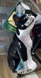 Old World Christmas Boston Terrier Dog Pet Animal Christmas Holiday Ornament OWC - Imagen 1 de 6
