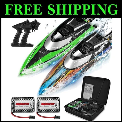 2 Packs R308MINI 20+ MPH Remote Control Boat - LED Lights & Autopilot Fun - Image 1 of 4