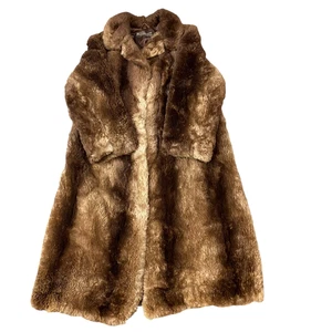 W. Hiigemann Beckham Kunstfell langer Mantel Damen mittelbraun Kragen vorne offen - Bild 1 von 5