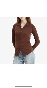 Auralee Brown Cardigan - Picture 1 of 8