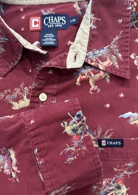 Camisa abotonada temática de cazadores de pájaros y ciervos para hombre CAPS CHAPS vaquero/cazador/exterior LG Foto 1 de 4