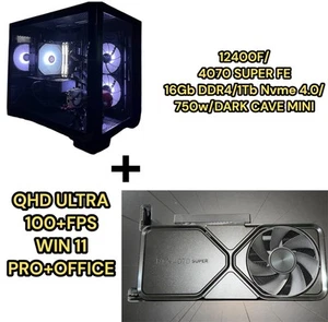 PC GAMING 12400F/4070 SUPER FOUNDER/16Gb /1Tb/750w WIFI BLUETOOTH - Photo 1/6