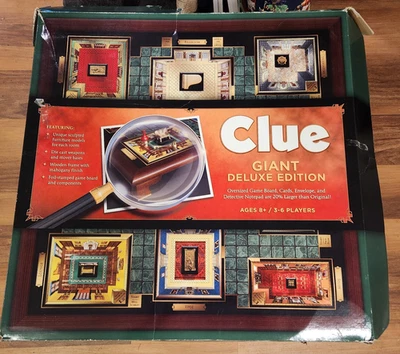 CLUE Giant Deluxe Edition Wooden Board Game 24” x 24” Boxed Looks Unused HTF - Image 1 of 4