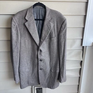 Vintage Dunhill Blazer Jacket Mens Size 54L Herringbone Wool Cashmere Sport Coat - Picture 1 of 12