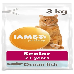 IAMS Complete Dry Cat Food for Senior 7+ Cats with Ocean Fish 800g, 3 kg, 10kg - Picture 1 of 21