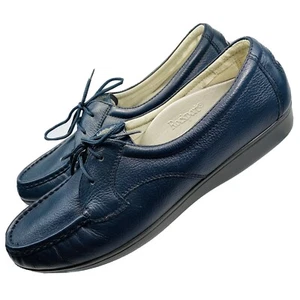 Rockport RocSports Womens Size 9 N Blue Leather Oxfords Loafers Mocs Shoes LR30 - Picture 1 of 9