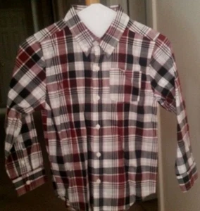 EUC Crazy 8 Boys Long Sleeve Plaid Button Up Shirt Boys Size S 5 6 - Picture 1 of 2