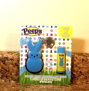 Peeps Keychain and Cotton Candy Marshmallow Creme Flavored Lip Balm Set Blue - Picture 1 of 3