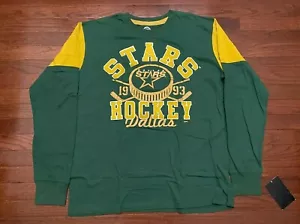 NUOVA T SHIRT DALLAS STARS L/S UOMO XL GIII SPORT VERDE GIALLO NHL HOCKEY NUOVA CON ETICHETTE - Foto 1 di 5
