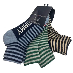 KIDS~TOMMY HILFIGER 4-7 YEARS SMALL QUATER TOP SOCKS 3- PACK. - Picture 1 of 7