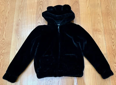 H&M: Abrigo de piel negro para niña, talla EE. UU. 10-12 Foto 1 de 4