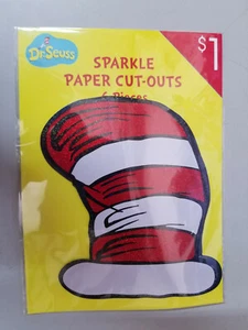 Dr. Seuss Die Katze Hut 6 Stück Glitzer Papier Ausschnitte - Bild 1 von 1
