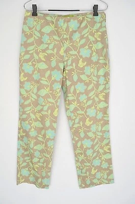PANTALONES CAPRI SIGRI SIGRI OLSEN 8 M recortados florales elásticos playa vacaciones informales Foto 1 de 4