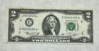 1976 $2 Bank Note Miss Cut Right Side Fancy Serial #&#160; E 06626280 A (3 Sixes)