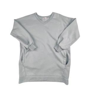 Felpa Zenana media oversize manica a palloncino comoda maglia aderente maglione - Foto 1 di 38