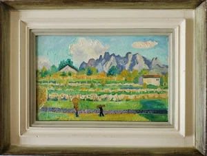 Ölgemälde Landschaft Gebirge Italien Schweiz Personen Ernst Kempter Signiert - Bild 1 von 10
