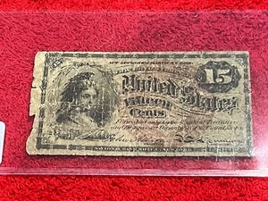 PRICE DROP 1863 15c Fifteen Cents United States Fractional Currency Bank Note - Picture 1 of 2