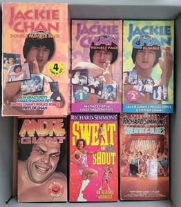 VINTAGE Lot Preowned VHS Tapes Kung-Fu Jackie Chan Andre Giant Richard Simmons - Picture 1 of 9