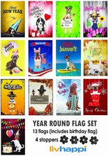 Seasonal Garden Flag Double Sided Decorative Dog Flags 13 Piece Outdoor Decor