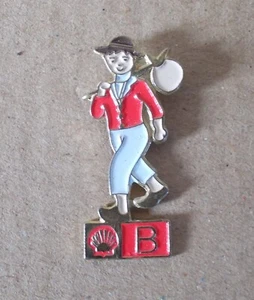 Badge SHELL B Belgium Oil France can Company Hat Pin Lapel Pin Tie Tac - Picture 1 of 2