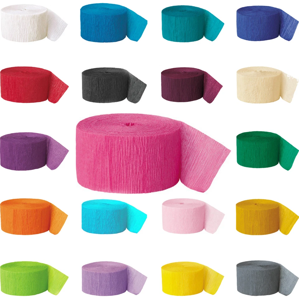 Crepe Paper Rolls 81ft - Streamer Party Decoration Bunting 24 metres -19 Colours - Image 1 of 1