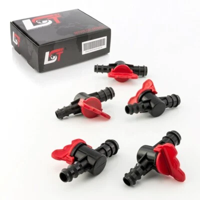 5x Absperrhahn Kugelhahn PE-Rohr Schlauch für Tropfanlage Bewässerung 20x16mm - Bild 1 von 4