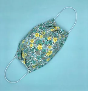 Baumwolle Gesichtsmaske mit Filtertasche waschbar Handarbeit Country Pastell Blumen - Bild 1 von 6