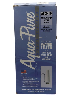 Aqua Pure APCT-10`Counter Top Water Filter-Opaque Housing w Cartridge-Free Ship - Image 1 of 4