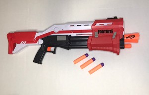 NERF Gun Fortnite TS-1 TS Tactical Shotgun Blaster BOSSMERG-12 PUMP & 3 Nerf Amo