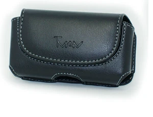 Black Leather Case Pouch Holster w Belt Clip/Loop for Doro Phone Easy 626, 610 - Picture 1 of 2