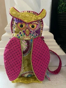 Owl Bird Quilted Fabric Purse, Sassy Pet Saks Douglas Toy Bag Multicolored, NWT - Picture 1 of 6