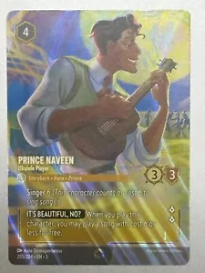 DISNEY Lorcana SHIMMERING SKIES Enchanted Alternate Art PRINCE NAVEEN Ukulele Pl - Picture 1 of 2