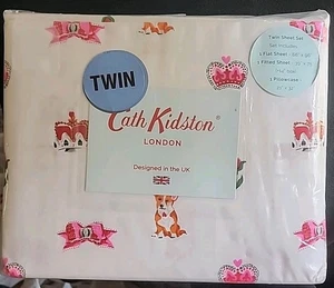 Cath Kidston London Twin Sheet Set NEW "Royal Ditsy Ruby" - Picture 1 of 9