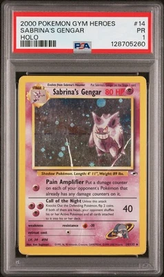 PSA 1 PR 2000 Pokemon Gym Heroes Sabrina's Gengar 14/132 Holo Foil Rare - Image 1 of 2