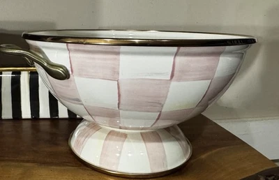 MacKenzie-Childs Rosy Check Almost Everything Bowl Enamel New! - Image 1 of 4