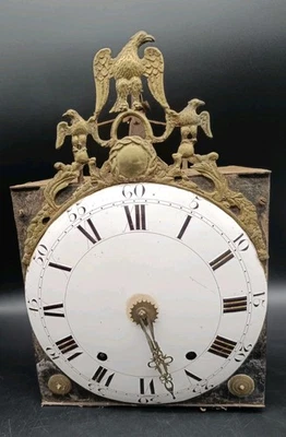 Ancien Mouvement Comtoise Horloge XVIIIe Décor Empire - Photo 1/4