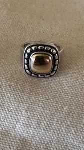 James Avery 14kt Gold and Silver Square Beaded Ring Size 6 RETIRED - Picture 1 of 7