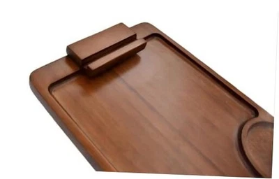 Sofá Brazo Bandeja Mesa Clip en Sofá, Apoyabrazos TV Bandeja Mesa con Pequeño Marrón Oscuro Foto 1 de 4