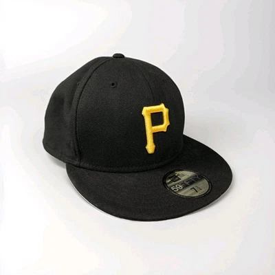 New Era 59fifty Hat Mens 7 3/4 Pittsburgh Pirates Black Fitted MLB  - Image 1 of 4