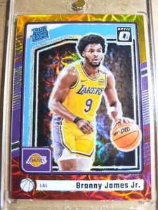 Bronny James Jr. Donruss 2024-25 clasificación óptica novato rojo y dorado internacional/99 - Imagen 1 de 3