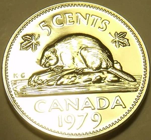 Proof Canada 1979 5 Cents~Beaver Nickel~Excellent~Free Shipping - Picture 1 of 2