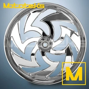 Llanta delantera 21X2.15 forjada Billet Mag corte rueda harley softail dyna sportster - Imagen 1 de 3