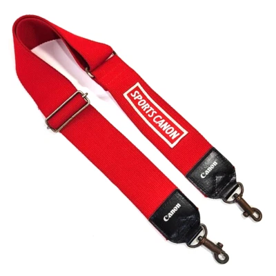 Vtg Canon Sports Canon Camera Strap Red 2" Wide Canvas Neck Strap Durable Japan - Image 1 of 4