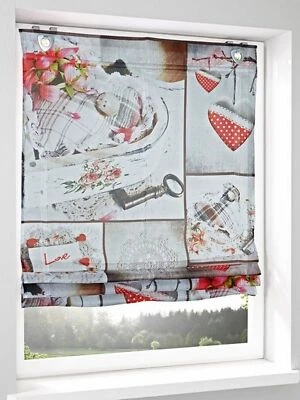 Raffrollo, Farbe rot/beige, 1 Stück, heine home, -4635- Einfache Montage mit Hak - Bild 1 von 2